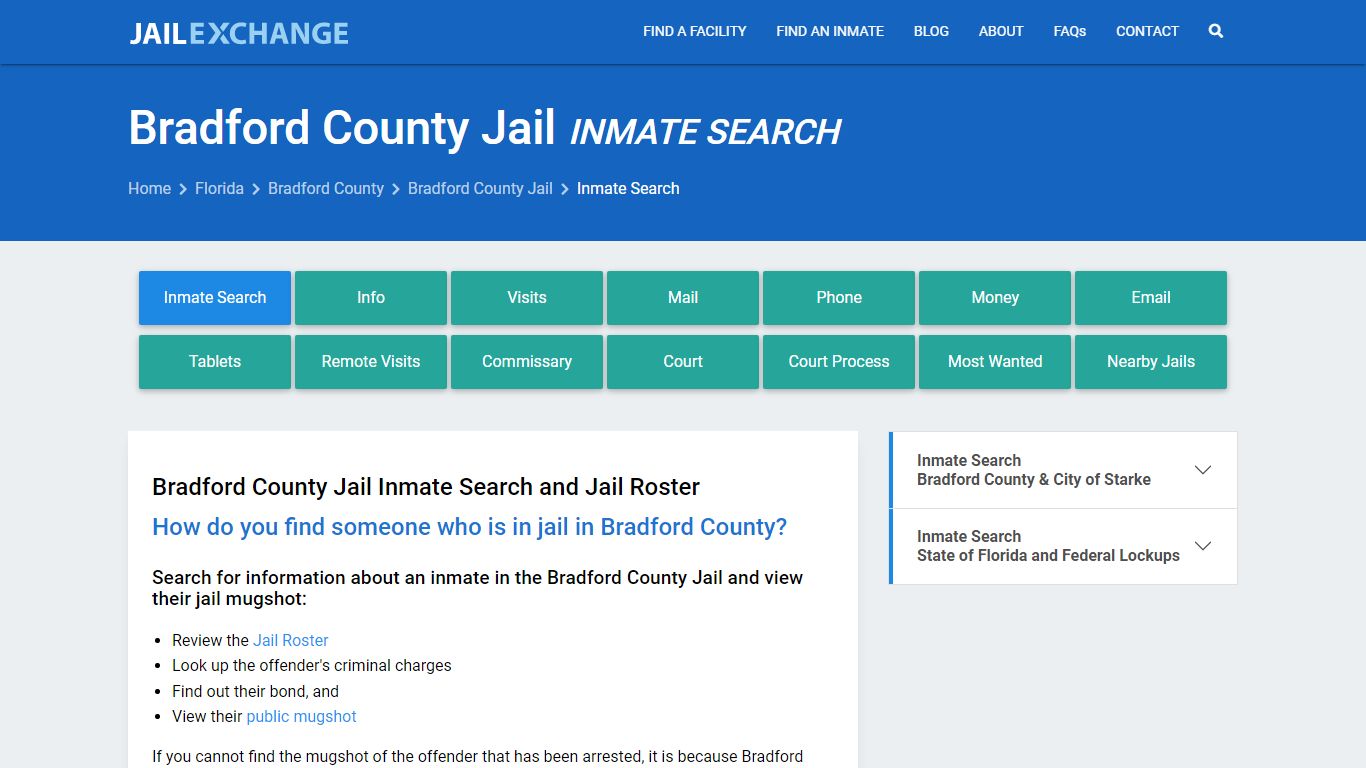 Inmate Search: Roster & Mugshots - Bradford County Jail, FL