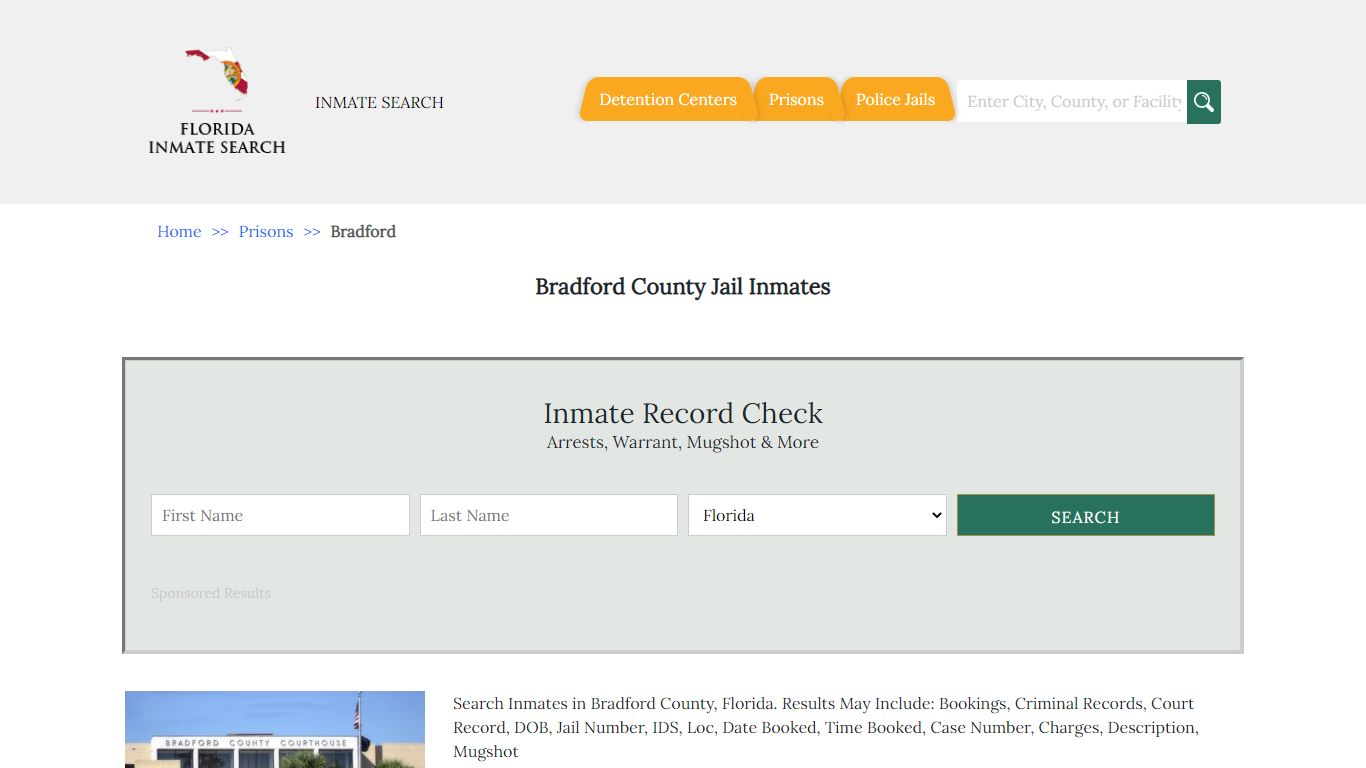 Bradford County Jail Inmates | Florida Inmate Search